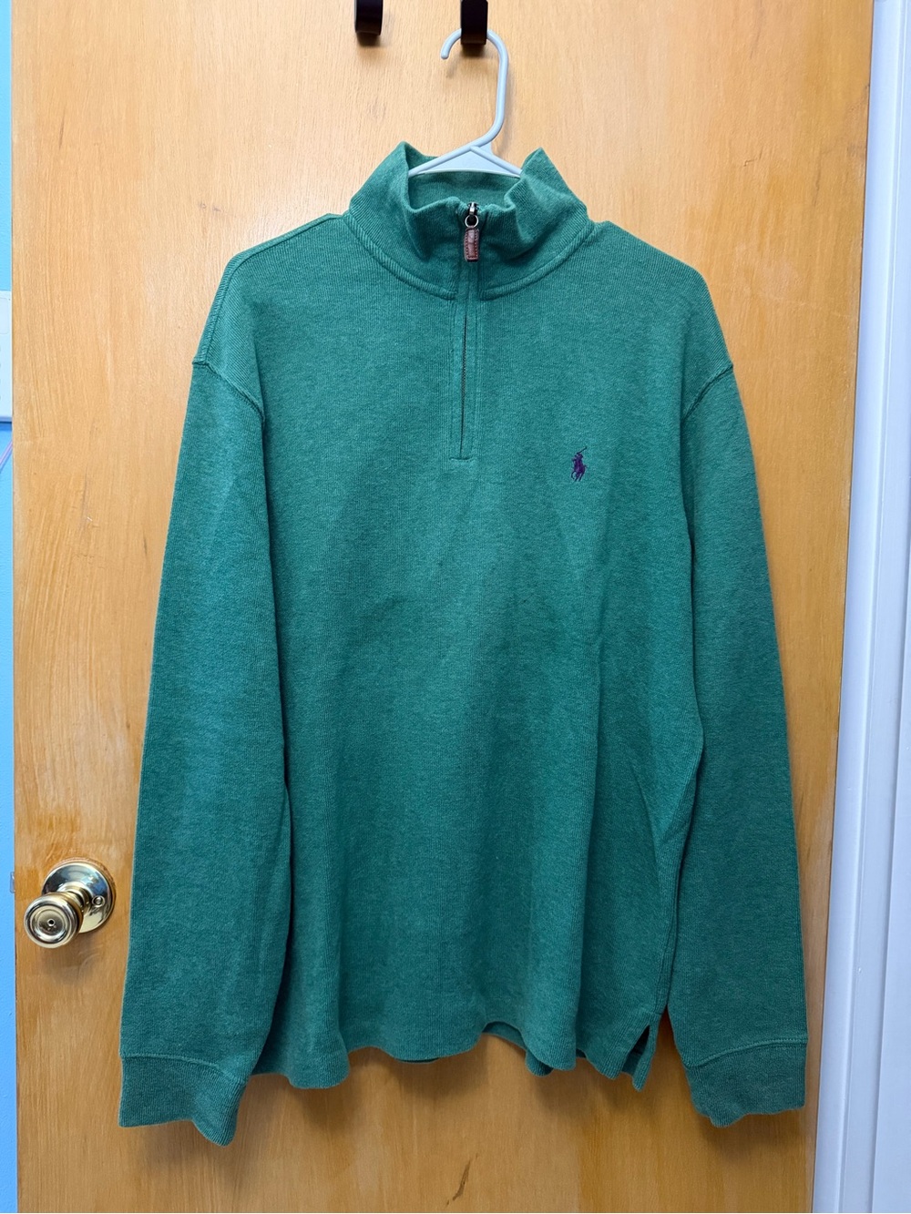 Ralph Lauren Men's Forest Green Quarter-Zip Sweater
